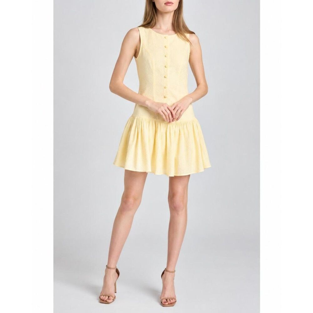 WAYF NWT Martini Linen Blend Minidress Linen Blend Yellow Small New Flawed DIY